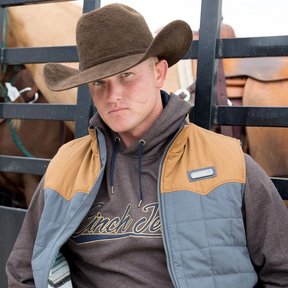 American Hats 20X Chocolate Grizzly Felt Hat 4 1/4in. Brim Felt Cowboy Hat 2 American Hats 20X Chocolate Grizzly Felt Hat 4 1/4in. Brim Felt Cowboy Hat - Image 2