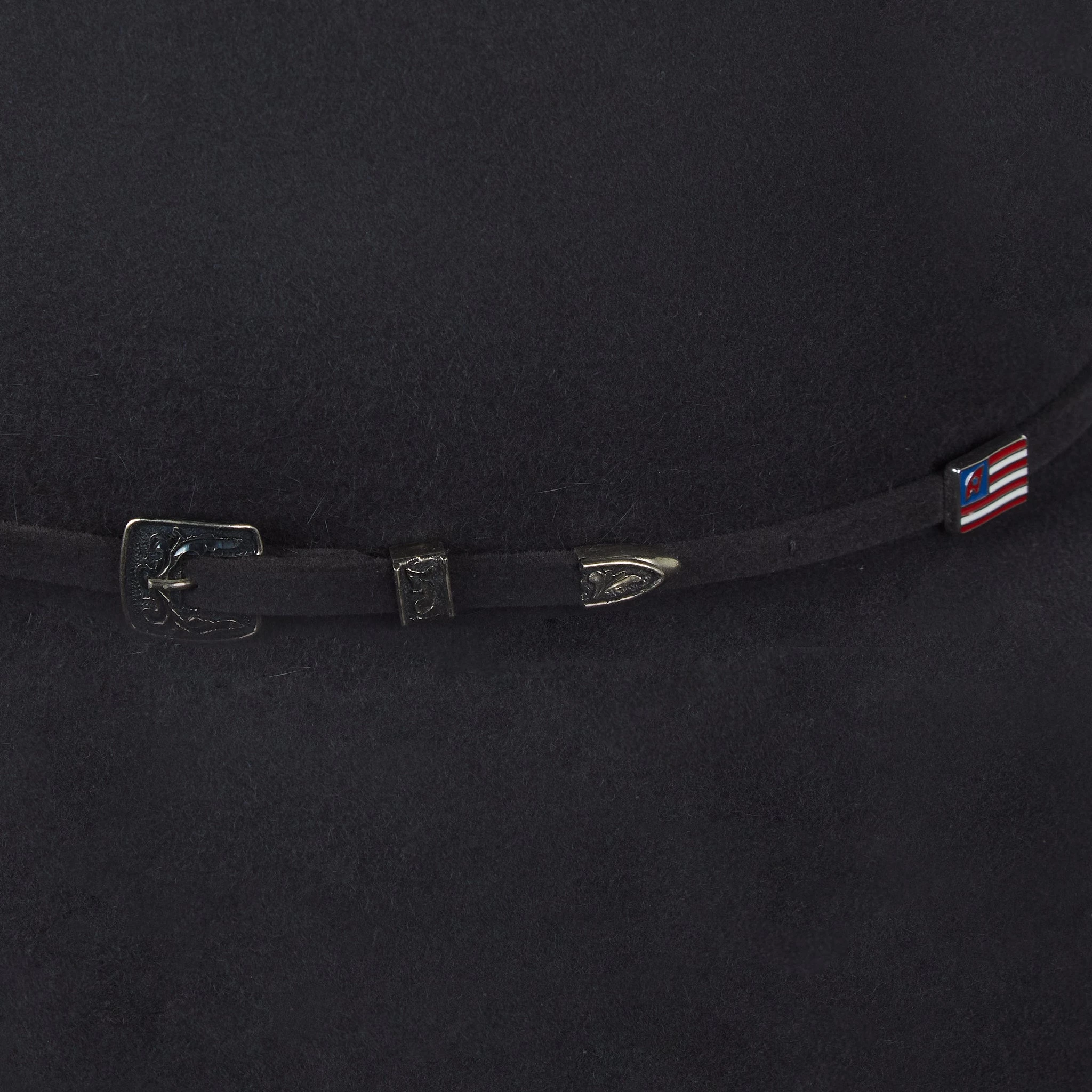 American Hats AHC 100X Steel Self Band 4 1/4in. Brim Open Crown Felt Cowboy Hat 2 American Hats AHC 100X Steel Self Band 4 1/4in. Brim Open Crown Felt Cowboy Hat - Image 2