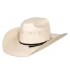 American Hats Fancy Vent Ivory Black 4-1/4in. Brim Round Oval Straw Cowboy Hat