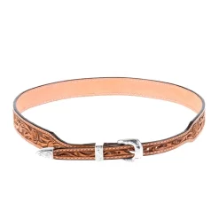 Austin Accent Inc. Natural Leather Rose Tooled Hat Band