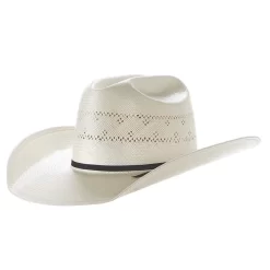American Hats Solid Weave Fancy Vent 4in. Brim Straw Cowboy Hat