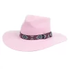 M&F Girls Pinch Front Pink Fashion Hat 3 1/2` Brim