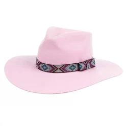 M&F Girls Pinch Front Pink Fashion Hat 3 1/2` Brim