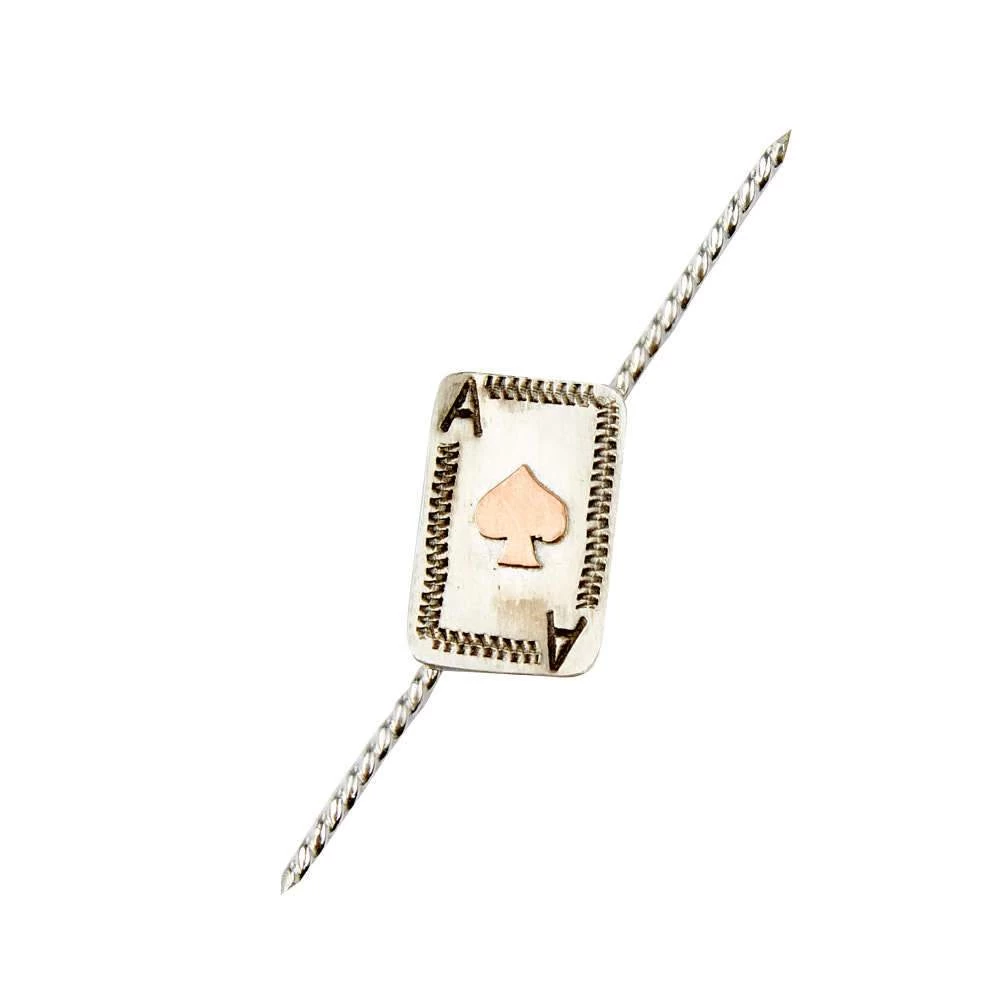 T5 Silver ACE Playing Card Double Ended Toothpick And Hat Accessory 1 T5 Silver ACE Playing Card Double Ended Toothpick And Hat Accessory