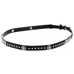Rodeo King Black Hat Band With Cross Conchos