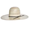 American Hats Poli Rope Tan & Natural Straw 5in. Brim Open Crown Cowboy Hat