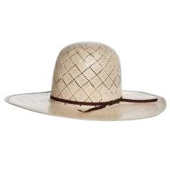 American Hats 5050 Sand Patchwork 4 1/4in Brim Open Crown Straw Cowboy Hat