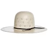 American Hats AHC TC8900 2 Cord Black Band 4 1/4in. Brim Open Crown Straw Cowboy Hat