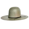 Rodeo King Turquoise Jute Open Crown 4-1/2in. Brim Straw Cowboy Hat