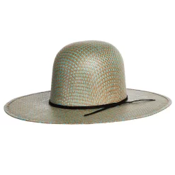 Rodeo King Turquoise Jute Open Crown 4-1/2in. Brim Straw Cowboy Hat