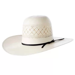 Rodeo King Ivory Double Diamond Open Crown 4 1/2in. Brim Straw Cowboy Hat