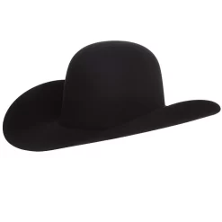 American Hats AHC 100X Black Self Band 4 1/4in. Brim Open Crown Felt Cowboy Hat