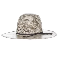 American Hats AHC 5100 Fancy Vent Two Tone Grey/Ivory 4 1/4in. Brim Round Oval Open Crown Cowboy Hat