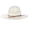 American Hats AHC 8500 Fancy Vent Solid Weave Ivory 4 1/4in. Brim Round Oval Open Crown Cowboy Hat