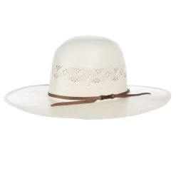 American Hats AHC 8500 Fancy Vent Solid Weave Ivory 4 1/4in. Brim Round Oval Open Crown Cowboy Hat