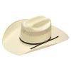 NRS 20X Single Row Vent Ivory Shantung 4 1/4 Inch Brim Precreased Straw Cowboy Hat