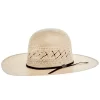 NRS 20X Two Tone With Diamond Vent 4 1/4 Inch Brim Open Crown Straw Cowboy Hat
