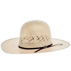 NRS 20X Two Tone With Diamond Vent 4 1/4 Inch Brim Open Crown Straw Cowboy Hat