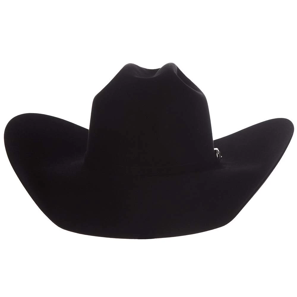 American Hats 20X Black Self Band Open Crown 5in. Brim Felt Cowboy Hat 2 American Hats 20X Black Self Band Open Crown 5in. Brim Felt Cowboy Hat - Image 2