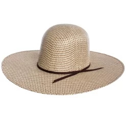 Rodeo King 3 Tone Open Crown 5in. Brim Straw Cowboy Hat