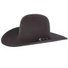 Rodeo King 7X Black Open Crown Felt Cowboy Hat