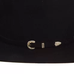 American Hats 40X Black Open Crown 4-1/4in. Brim Felt Cowboy Hat -Western Cowboy Hat 40XBLKS42 2