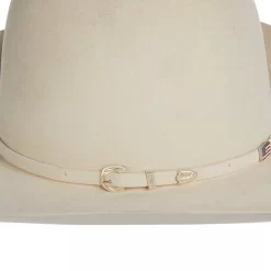 American Hats 40X Bone Self Band 5in. Brim Open Crown Felt Cowboy Hat -Western Cowboy Hat 40XBONES5 22