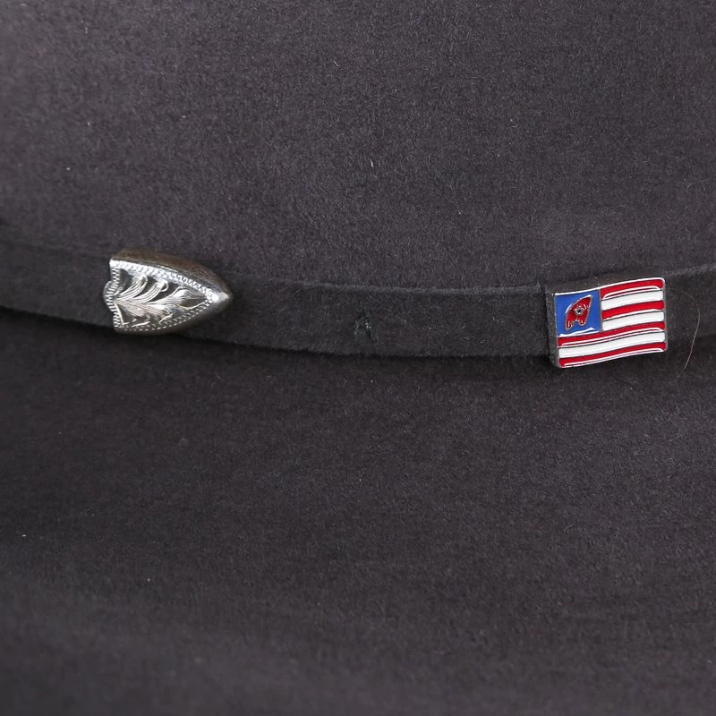 American Hats 40X Steel Open Crown 4-1/4in. Brim Felt Cowboy Hat 3 American Hats 40X Steel Open Crown 4-1/4in. Brim Felt Cowboy Hat - Image 3