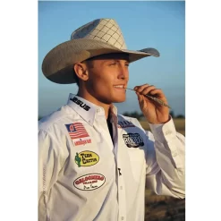 American Hats 5050 Sand Patchwork 4 1/4in Brim Open Crown Straw Cowboy Hat -Western Cowboy Hat 5050S2CCHOC42 style 20shot