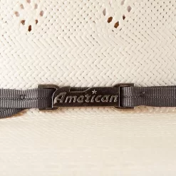 American Hats AHC 5200 2 Cord Steel 4 1/4in. Brim Open Crown Straw Cowboy Hat 8 American Hats AHC 5200 2 Cord Steel 4 1/4in. Brim Open Crown Straw Cowboy Hat -Western Cowboy Hat 5200S2CSTEL42 3