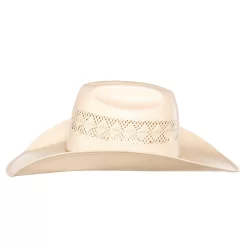 American Hats Solid Ivory And Tan Line Vent 4 1/4` Brim Champagne Band Straw Hat -Western Cowboy Hat 6800S2CCHAMP42 21