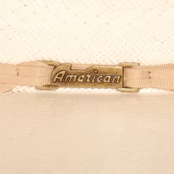 American Hats Solid Ivory And Tan Line Vent 4 1/4` Brim Champagne Band Straw Hat -Western Cowboy Hat 6800S2CCHAMP42 31