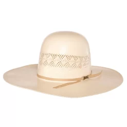 American Hats Solid Ivory And Tan Line Vent 4 1/4` Brim Champagne Band Straw Hat -Western Cowboy Hat 6800S2CCHAMP42 41