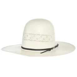 American Hats Solid Weave Fancy Vent 4in. Brim Straw Cowboy Hat -Western Cowboy Hat 7210S2CBLK4 11