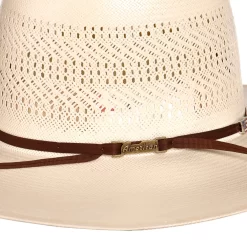 American Hats Ivory Triple Vent 4 1/4in. Brim Straw Cowboy Hat -Western Cowboy Hat 7400S2CCHOC42 3