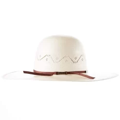 American Hats AHC 7420 2 Cord Chocolate Band 4 1/2in. Brim Open Crown Straw Cowboy Hat -Western Cowboy Hat 7420S2CCHOC45 2