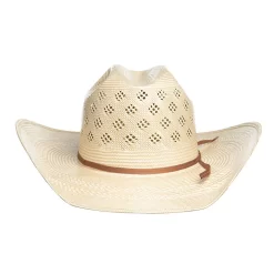American Hats Fancy Vent With Two Tone Ivory And Tan 4 1/4in. Brim Straw Cowboy Hat -Western Cowboy Hat 7800S2CWHIS42 2
