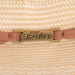 American Hats Fancy Vent With Two Tone Ivory And Tan 4 1/4in. Brim Straw Cowboy Hat -Western Cowboy Hat 7800S2CWHIS42 4