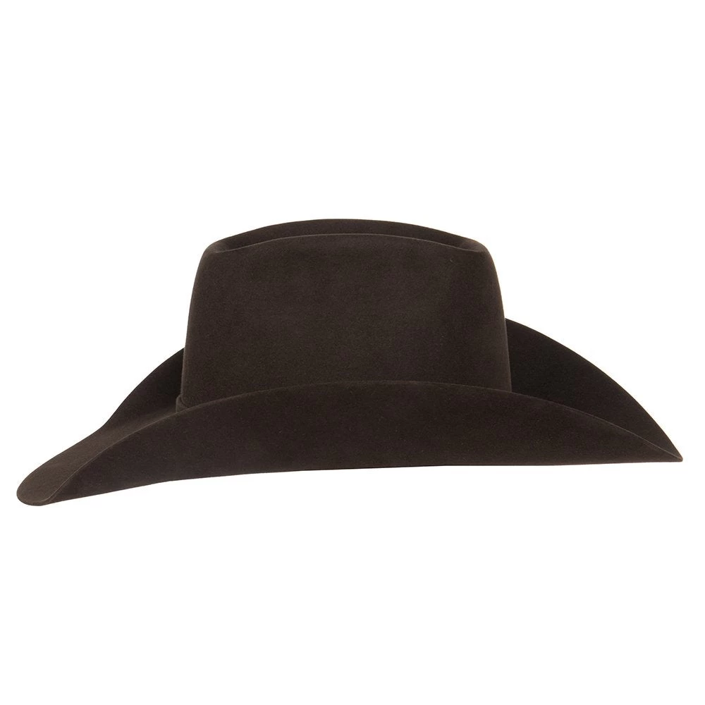 American Hats 7X Chocolate Open Crown 4-1/4 Brim Felt Cowboy Hat 4 American Hats 7X Chocolate Open Crown 4-1/4 Brim Felt Cowboy Hat - Image 4