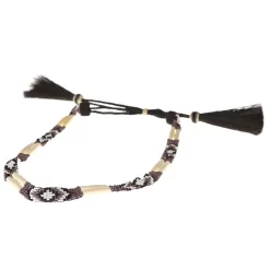 Austin Accent Inc. Bone/Bead W/Tassel Pink/White Hat Band