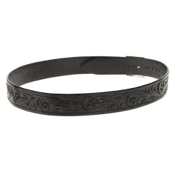 Austin Accent Inc. 1in. Black Leather Scroll W/Buckle Hat Band