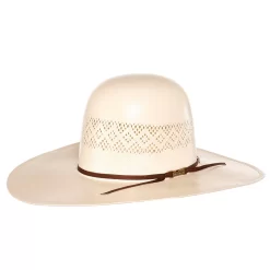 American Hats Fancy Vent Ivory 4 1/4in. Brim Chocolate Cord Straw Hat -Western Cowboy Hat 8300S2CCHOC42 41