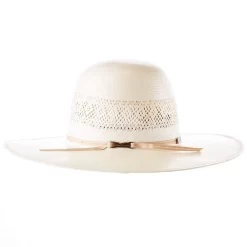American Hats AHC JC4200 2 Cord Champagne Band 4 1/4in. Brim Open Crown Straw Cowboy Hat -Western Cowboy Hat JC4200S2CCHAMP42 2