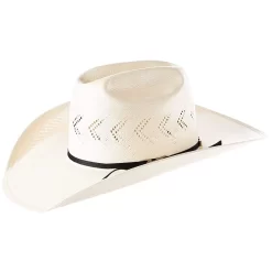 American Hats AHC JC4210 2 Cord Black Band 4 1/4in. Brim Open Crown Straw Cowboy Hat -Western Cowboy Hat JC4210S2CBLK42 4