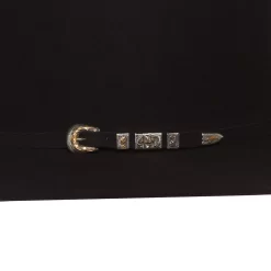 Jw Brooks Custom Hats 100X Black 4 1/4` Brim Felt Hat -Western Cowboy Hat JWB 100XBLK42 4