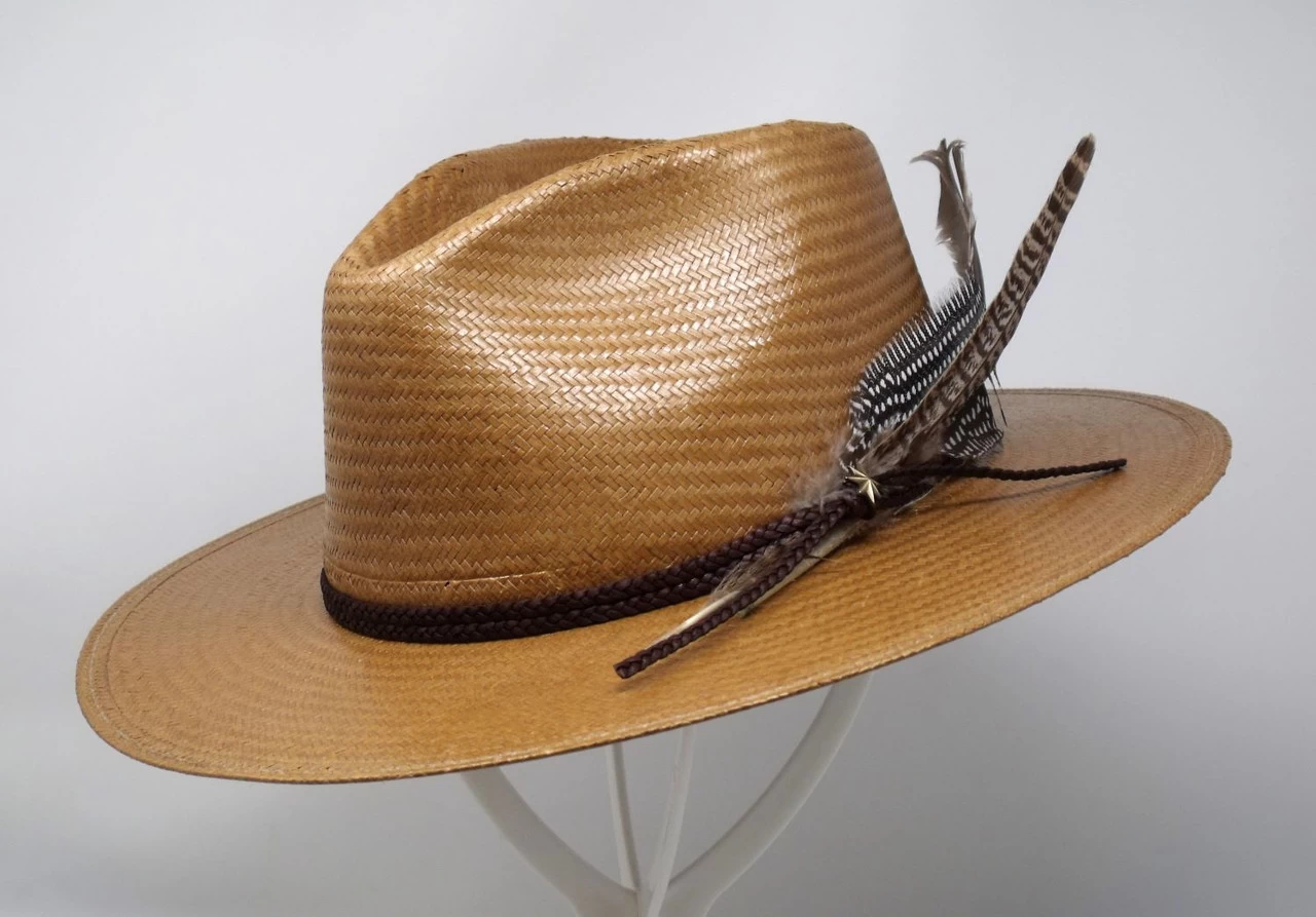 Stetson Juno Flat Brim Straw Fedora Hat