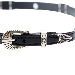 Austin Accent Inc. Black Leather Hat Band With Tbird And Turquoise Accent -Western Cowboy Hat LC 94 3 BLK 03