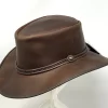 American Hat Makers Midnight Rider Leather Outback Hat