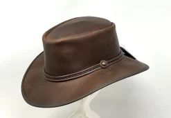 American Hat Makers Midnight Rider Leather Outback Hat