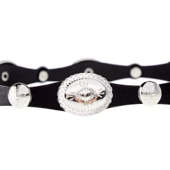 Rodeo King Black Scalloped Hat Band With Silver Conchos -Western Cowboy Hat RK2356 2